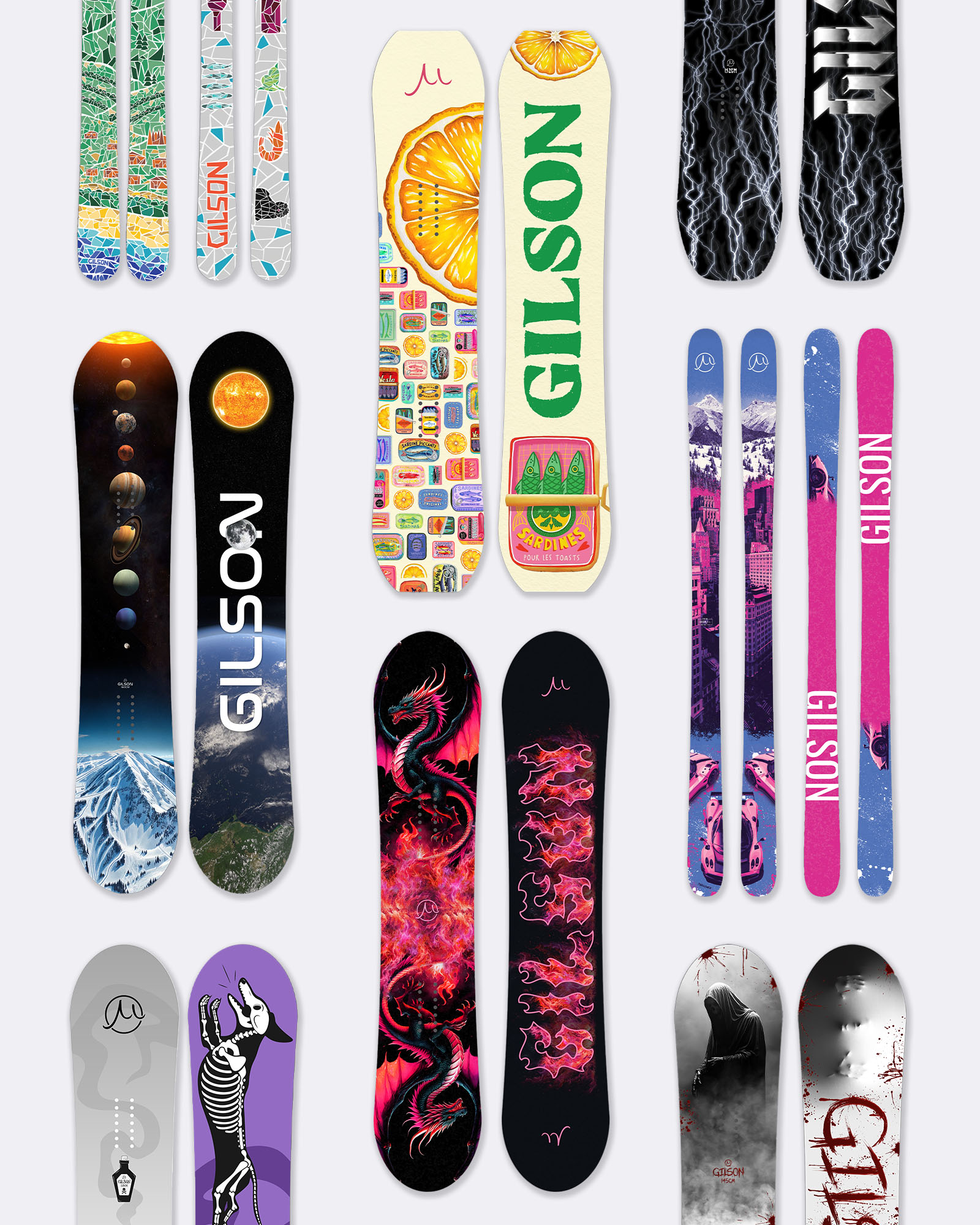 GILSON 
Custom 1-of-1 Board/Skis graphics